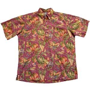 Vintage Reyn Spooner Hawaiian Shirt Mens M/L? Fruit Floral Print Popover Casual